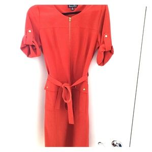 Burnt Orange Zipper dress